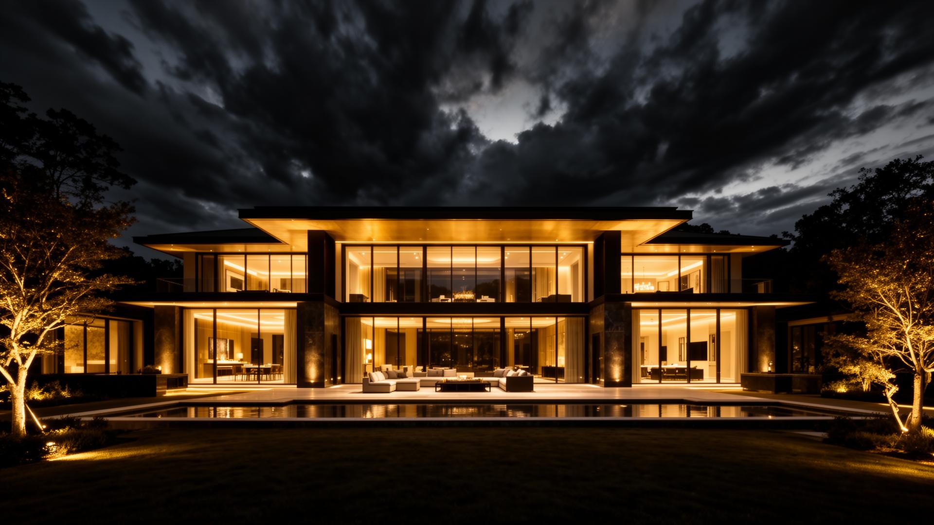 Luxury home at twilight